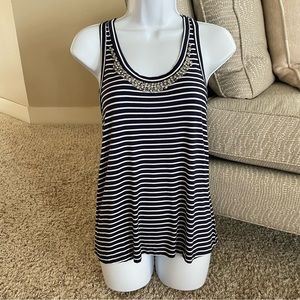 Cynthia Rowley Navy Striped Tank